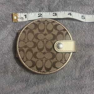 Rare Vintage Coach Compact Mirror In Signature C Pattern